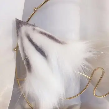 Noul lup alb Anime simulare animal ureche ia coada de lup urechi de pisică ureche fox ureche cerc păr personalizate COSPLA
