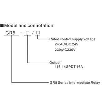 GEYA GR8-116 16A Șină Din Tip AC230V/DC24V Comutator Releu Intermediar Relay Releu Auxiliar