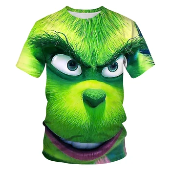 2020 Nou Verde cu Părul Grinch bărbați T-shirt de Imprimare 3D Noutate Moda Amuzant Drăguț Verde Mic, Păros Street Style tee camasa pentru barbati