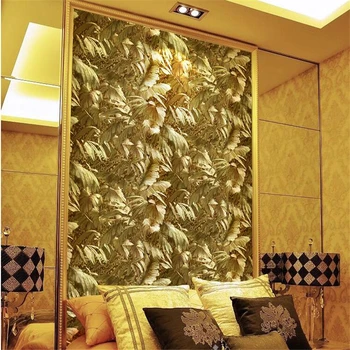Wellyu Europeană aur strălucitor de metal reflectorizant plante tapet living de lux noptiera tapet de fundal foita de aur KTV обои