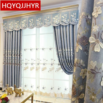 Moderne de lux relief brodate grădină, fereastră perdele pentru living clasic elegant perdele decorative pentru dormitor hotel