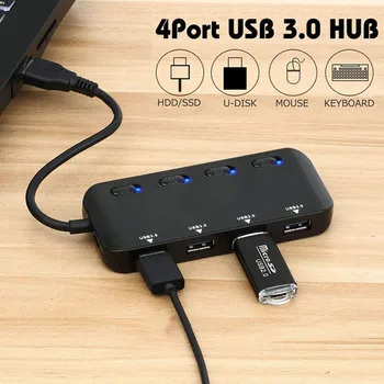 HUB USB 4 Port Micro USB Hub Cu Alimentare Adaptor Hub USB de Mare Viteza de 5Gbps Pentru PC, Notebook-ul Joc super-subțire notebook