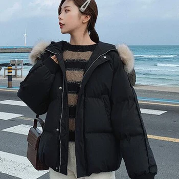 Parka Femei Solide Simplu Pierde 2XL Student Stil coreean Ulzznag Chic All-meci de zi cu Zi de Cauzalitate Femei de Iarnă mai Gros Cald Uza