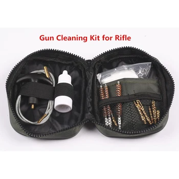 MIZUGIWA Geanta Arma Kit de Curățare pentru Pusca Pistol, Pușcă Flex Tija T-mâner de Alamă Perie cu Fante Sfat 12GA 20GA .22 Cal .17 Cal 9mm