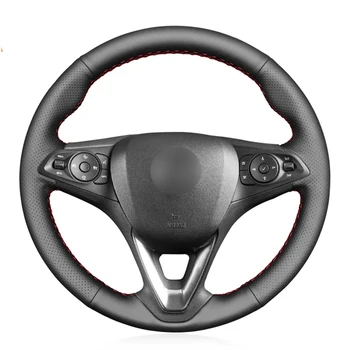 Cusute de mână Negru Piele Artificiala Masina Capac Volan pentru Opel Astra (K) Corsa (E) Crossland X Grandland X Insignia