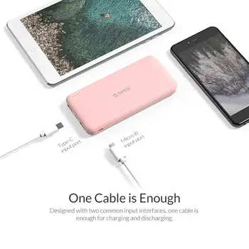 ORICO 10000mAh Banca de Putere Pentru a Călători Slim Subțire Powerbank USB de Tip C Baterii Externe Pentru Telefon Încărcător Portabil Pentru Xiaomi