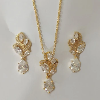 Moda Alb Zirconia Floare Bijuterii de Lux cu Cristale Marquise Seturi de Bijuterii pentru Mireasa/Accesorii pentru Femei