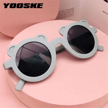 YOOSKE Nou Cadru Rotund ochelari de Soare pentru Copii Baieti Fete Drăguț Ochelari de Soare Decorative Copii Ochelari de soare UV Protectie Ochelari de Eyewears
