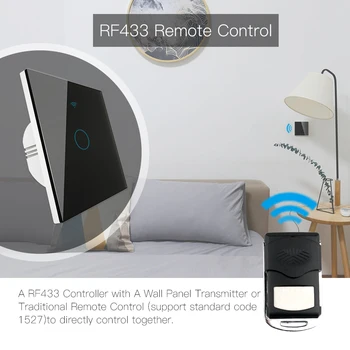 433Mhz RF WiFi Inteligent Comutator de Lumină de Viață Inteligentă Tuya fără Fir Control de la Distanță de Lucru Cu Alexa Ecou de Start Google Negru 1/2/3 Gasca
