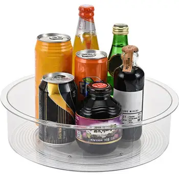11.8* 3.5 inTurntable Spice Container de Depozitare Clar Compartimente Bucătărie Sticla Organizator Pentru Cămară Blat