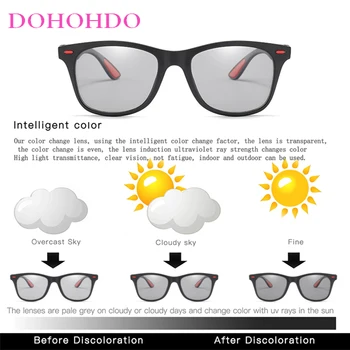 New Classic Polarizate Fotocromatică ochelari de Soare Barbati Nit de Conducere Pătrat Schimba Culoarea de Ochelari de Soare de sex Masculin Decolorarea Ochelari de protectie UV400