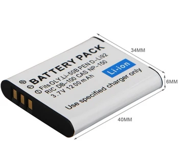 Baterie (2-Pack) + Incarcator pentru Olympus LI-50B, LI50B, LI-50BA, LI-50BB și Casio NP-150, NP150 Reîncărcabilă Litiu-ion