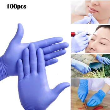 100buc M Roz/Albastru Mănuși de Unică folosință din Latex Pentru Curățare Acasă Alimente de Unică folosință Mănuși Mănuși de Curățare Anti-alunecare Acid/Alcalin
