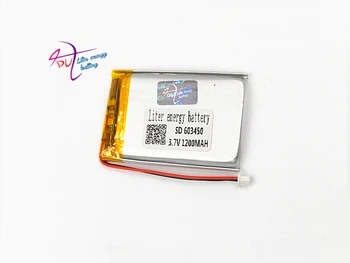 JST 1.25 mm 2pin 3.7 V 1200mAh baterie Litiu Polimer LiPo Baterie Reîncărcabilă conector Pentru GPS DVD mobil joc video, E-carti 603450