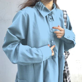 Rochie Femei Preppy Chic Negru Pur Harajuku Femeie Tricou Lung Rochii De Petrecere A Timpului Liber De Primăvară Nouă Supradimensionat Streetwear Coreean Haine De Zi Cu Zi