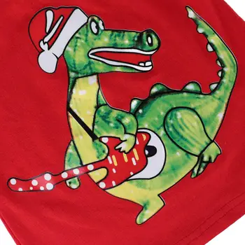 Crăciun Dinozaur Pijamale Copii Baieti Xmas Set De Pijamale Copii Costum De Moș Crăciun Pentru Copii Din Bumbac, Pijamale