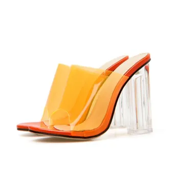 Nouă Femei Sandale PVC Cristal cu Toc Transparent Femei Sexy Clar Tocuri inalte, Sandale de Vară Pompe de Pantofi Marimea 41 42