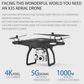 KaKBeir X35 Drone GPS WiFi 4K HD Camera Profissional RC Quadcopter Motor fără Perii Drone Gimbal Stabilizator de zbor de 20 de minute