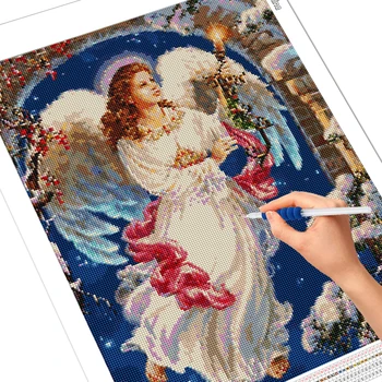 Evershine 5D DIY Diamant Pictura Înger cruciulițe Portret Diamant Broderie Fata Mozaic de Pietre Art Decor Acasă