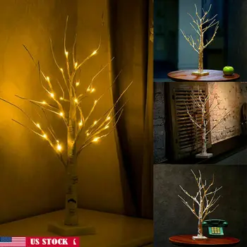 60cm Alb Paști Copac cu Lumini Decorative Ouă de Paști Pentru a Atarna Ornamente