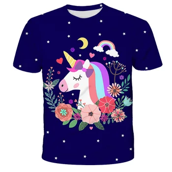 De Vară 2020 om Desene animate unicornul tricou 3D Imprimate Unisex Streetwear Haine de adult Amuzant Tricou O-Gât de înaltă calitate