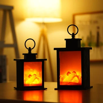 Led-uri Șemineu Lampă Lumina de noapte Felinar Decorativ Iluminat Realist Mișcare Flameing Efect de Masă Plăci Flame-liber de Decorare