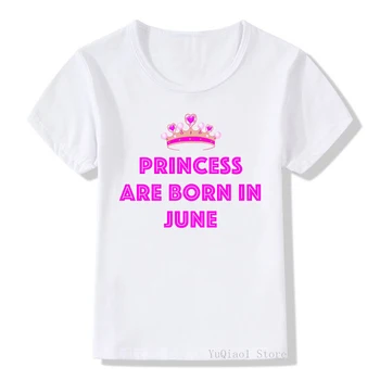 Roz Scrisori princess sunt născut în ianuarie coroana imprimate grafic teuri fete pentru copii haine de vara de top pentru fete pentru copii t-shirt