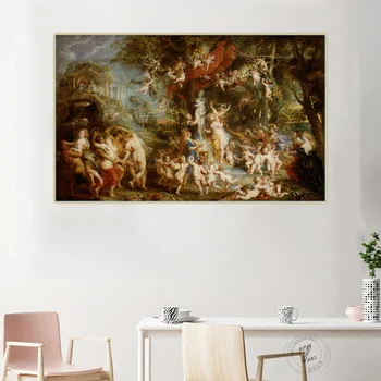 Citon Peter Paul Rubens《Sărbătoarea lui Venus》Panza Pictura in Ulei opera de Arta Imagine Poster de Perete Decor Acasă Decoratiuni Interioare
