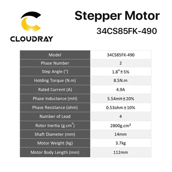 Cloudray Nema 34 Buclă Deschisă Motor pas cu pas Kit De 8,5 N. m 4.9 Un 112mm Motor pas cu pas Cuplu Ridicat CNC Gravura Mașină de Frezat