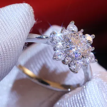 La modă Strălucitoare de Flori Zircon Inele de nunta pentru Femei bijuterii Cristale Austria Inele de logodna de sex Feminin Anel bijoux cadou en-Gros