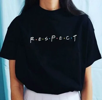 VIP-JBH Respect Scrisoarea Imprimate Prieteni Serie Tv show-tricou Bumbac unisex bărbați femei casual Hipster Harajuku t-shirt