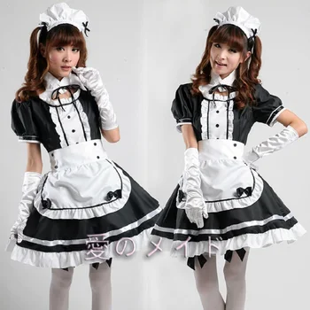 Femei Costum Servitoare Dulce Gothic Lolita Rochii Anime K-ON! Cosplay Costum Șorț Uniforme Rochie Plus Dimensiune Costume De Halloween