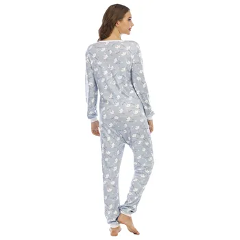 Toamna Caldă Moale Sleepwear General Onepiece Salopeta Kigurumi Scutec Pentru Adulti Femei Pijama, Pijamale
