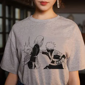 Naruto Imprimare Femei Tricou Casual de Vara Tricouri Maneca Scurta O-Gât Grafic Femei T-shirt Doamnelor Tricou Gri Topuri Teuri de sex Feminin
