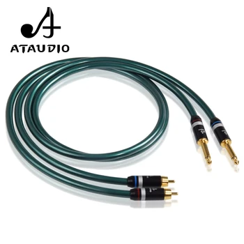 ATAUDIO HIFI Dual 6,35 mm-2 RCA Cablu Audio 2 RCA La 6,5 mm DJ Mixer Audio Semnal OCC Cablu Audio