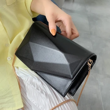 Solid de culoare Pătrat Geanta Crossbody 2020 Noi de Moda de Înaltă calitate din Piele PU pentru Femei Geantă de mână de Designer Lanț de Umăr Geanta Messenger