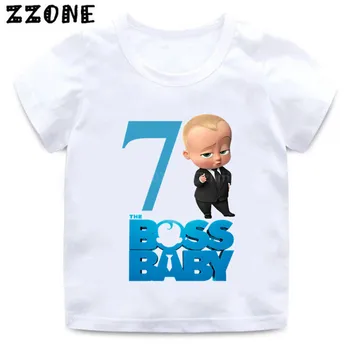 Baieti/Fete Seful Numărul de Copii 1-9 Imprimare tricou Copii Cadou de Ziua Fericită Haine Copii Desene animate Amuzant pentru Copii T-shirt,HKP5268