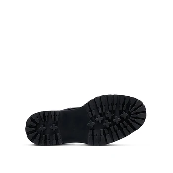 GOXEOU Femei Cizme Glezna Microfibra Negru Mat Rotund Toe Dantela Fata Catarama Toc Pătrat de Moda Casual Pantofi Mărimea 35-40