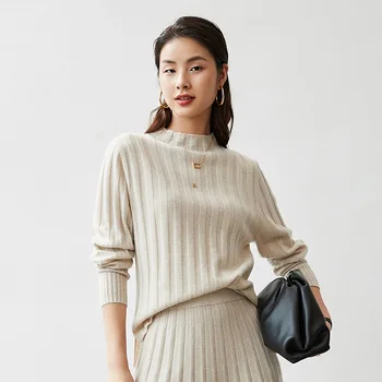 2020 Toamna și Iarna Femei Dungi Pulover de Cașmir Leneș Solidă Pulover Office Lady Femei Haine 2020 Moda coreeană