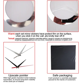 Limitat de vânzare fierbinte acril oglindă ceas cu design modern ceasuri cuarț living autocolant de perete stick real Europa
