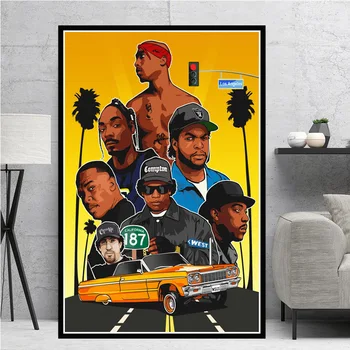 Hip Hop 2PAC Legenda Stele Postere si Printuri Rapper-ul Star Panza Picturi pe Perete Imagini de Artă pentru Decorarea Acasă Nici un Cadru