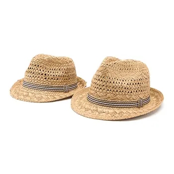 Băieții Pălărie De Paie Britanic De Jazz Palarie Pentru Baieti De Vară Pentru Copii Plajă Capac Copii Roll-Up Soare Capac
