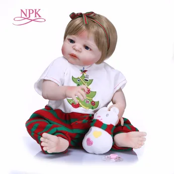 NPK 55cm Manual Păpuși Reborn Realist plin de Silicon Vinil Păpuși pentru Copii BeBes Renăscut brinquedos Pentru COLECTIE