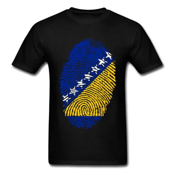 Bosnia Și H. Pavilion Amprenta T-shirt pentru Bărbați Grupuri Tricou Personalizat Tricou Negru Galben Albastru Tricou cu Dungi Îmbrăcăminte Stele Topuri
