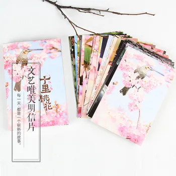 30 Coli/Set Creativ Peach Blossom De Carte Poștală/Felicitare/Mesaj De Felicitare/Scrisoare De Ziua Plic Card Cadou