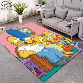 Anime Simpsons Pătrat model Anti-Derapant Zona de Etaj 3D Mat Covor Non-alunecare Mat Sala de Mese, Living Moale Covor Dormitor