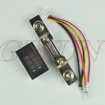 GWUNW BY32A 0-100V 0-200A DC Digital de Tensiune Ampermetru de Curent Tester Metru Voltmetru Dual LED Roșu LED Albastru
