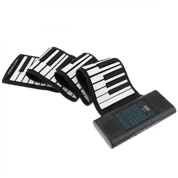 88 Keys Roll-Up Pian Electronic Reîncărcabile din Silicon Flexibil Tastatură Organ Built-in 2 Boxe Suport MIDI Bluetooth