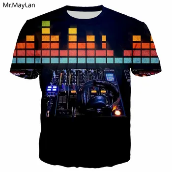 Sunet Activat LED 3D de Imprimare T tricoul de Lumină în Sus și în jos Intermitent Egalizator EL T-Shirt pentru Bărbați Rock, Disco, DJ Petrecere, Tricou Haine Băiat