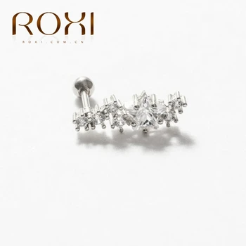 ROXI Fir de Stele Mini Floare Piercing Cercei pentru Femei Bijuterii de Nunta Cartilajului Stud Cercei Argint 925 Cercei